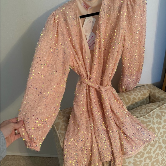Buddy Love Dresses & Skirts - Buddy Love Pink Sequin Wrap Dress